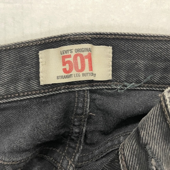Vintage Levi’s Distressed Black 501 Straight Leg Buttony Denim Jeans - W 30 L 32 - Picture 4 of 6